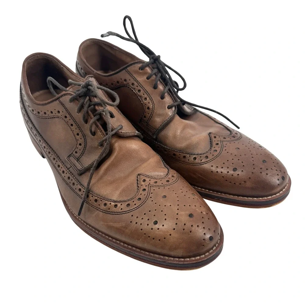 Johnston & Murphy Wingtip Oxford Shoes Brown Leather Men's 11.5M Lace‎ Up Brogue